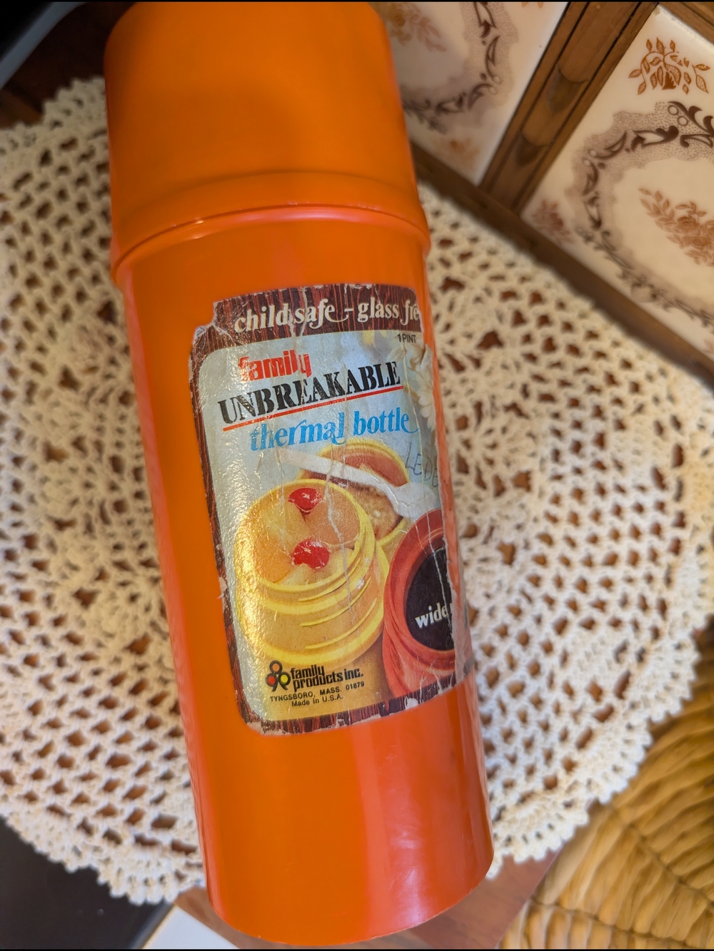 Unbreakable Thermal Bottle - Bright Orange 70s